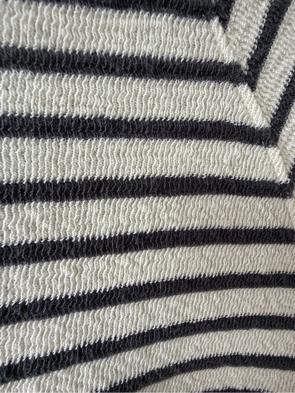 Lou & Grey | Striped Button Side Pullover | Gray Cream | M - Picture 8 of 9